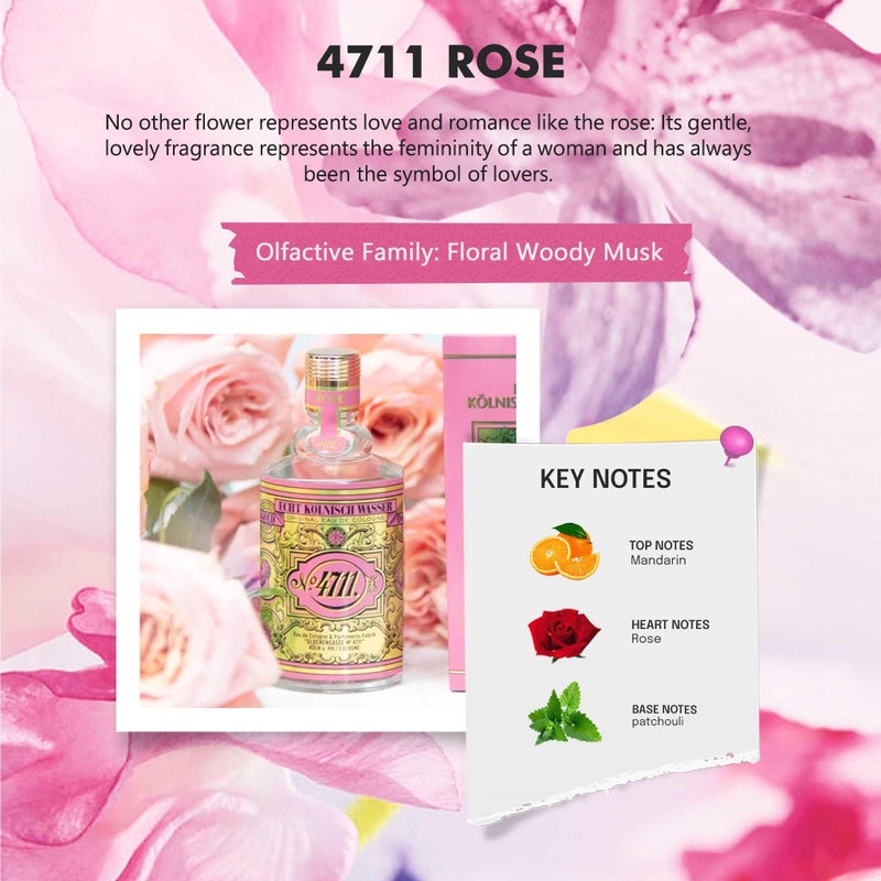 4711 Floral Collection Rose by Muelhens for Women - 3.4 oz EDC Spray - Image 5